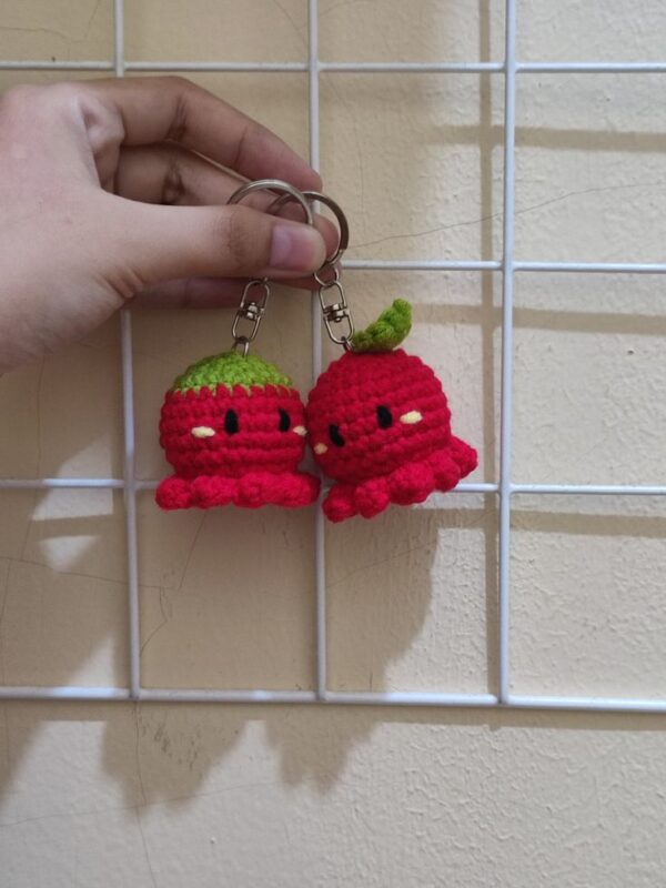 Florivya Handmade Crochet Apple Keychain